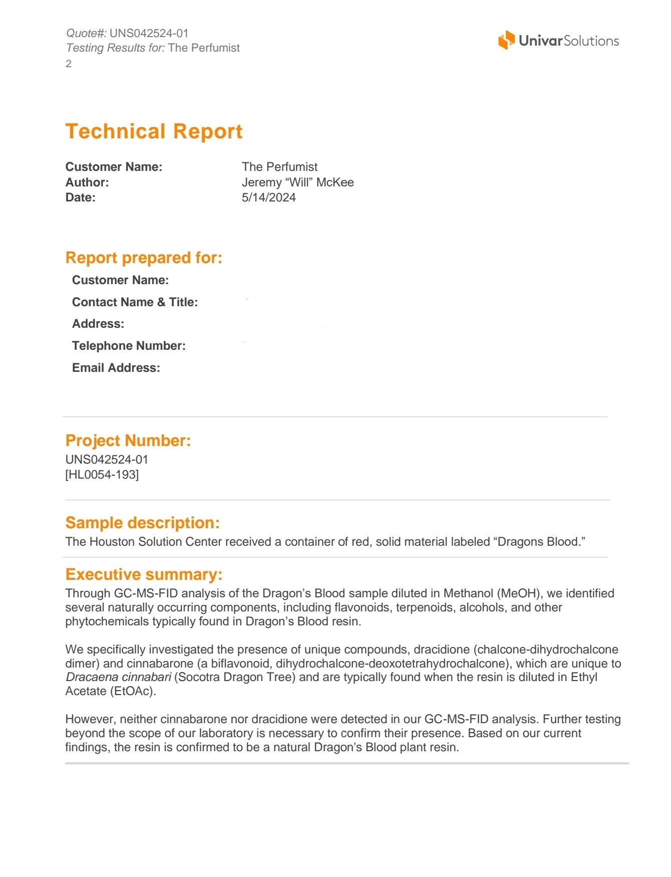 Univar Solutions Tests