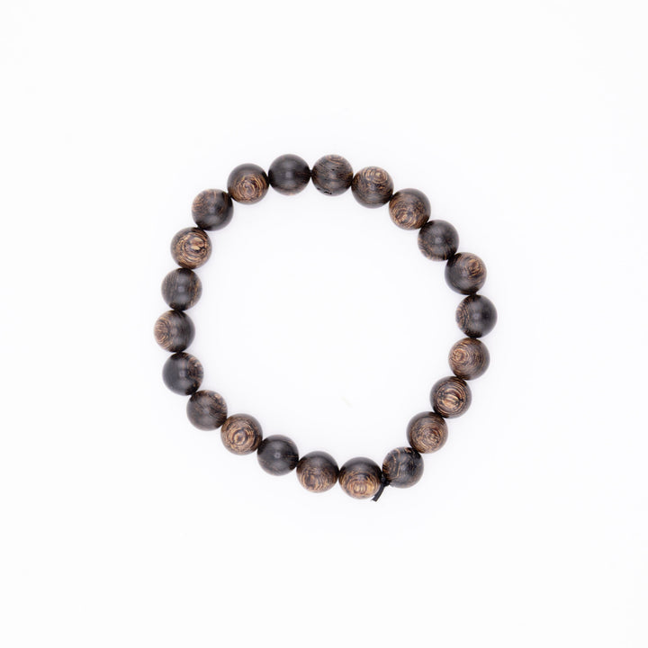 100% Natural Agarwood Bracelet – Handcrafted Organic Vietnamese Aquilaria Crassa (8mm simi-sinking Beads)