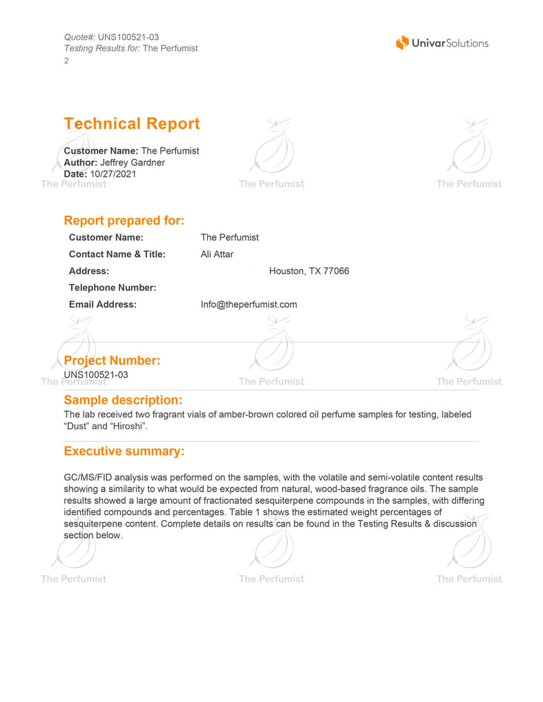 Kinam Oil Lab Test - Certification - theperfumist