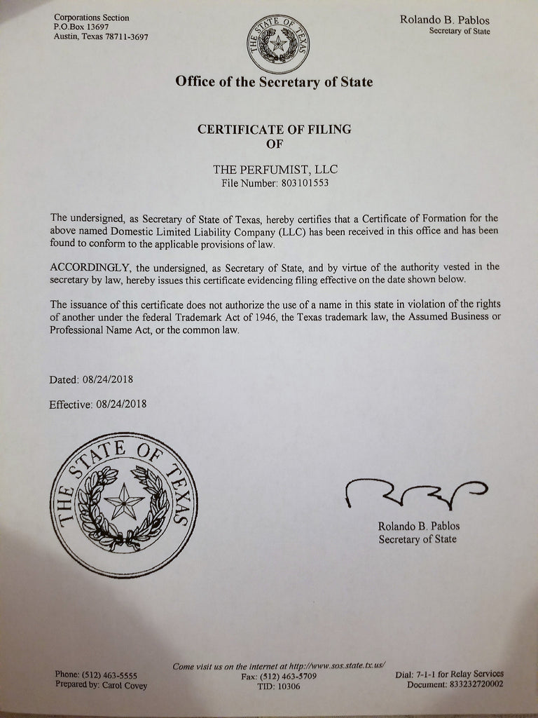 The Perfumist Legal Documents