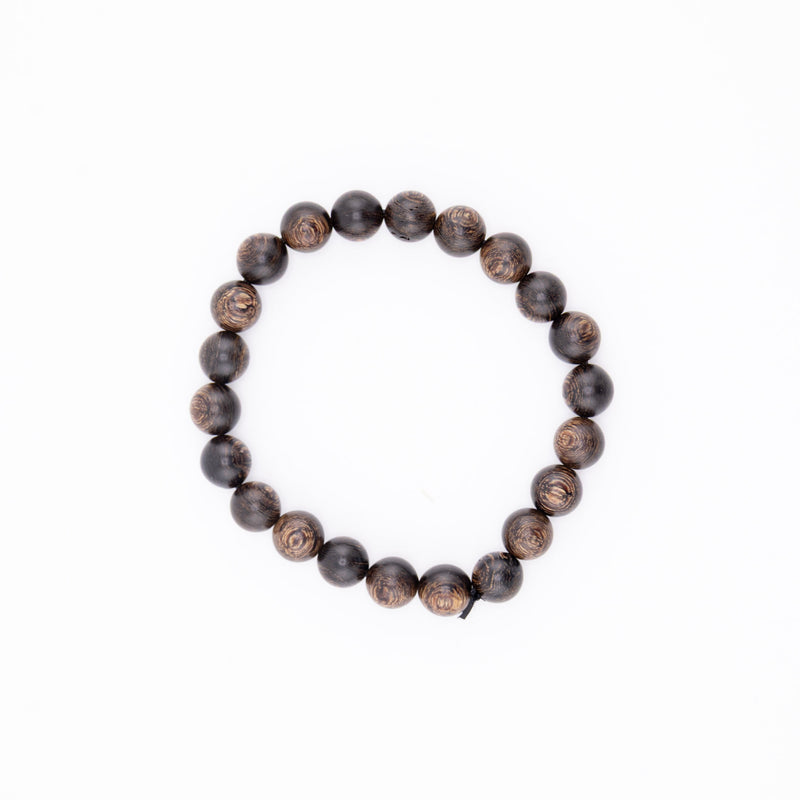 100% Natural Agarwood Bracelet – Handcrafted Organic Vietnamese Aquilaria Crassa (8mm simi-sinking Beads)
