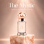 The Mystic clear perfume oil bottle from The Tree of Life on pale crystal marble