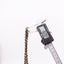 Long agarwood prayer beads with a round wooden bead measured by digital caliper